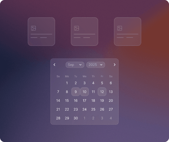 Calendar view of scheduled posts